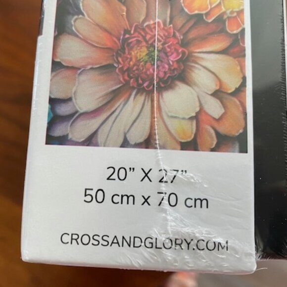 RAINBOW OF FLOWERS 1000 pc jigsaw puzzle * pallet knife technique BOLD COLORS - Picture 5 of 5